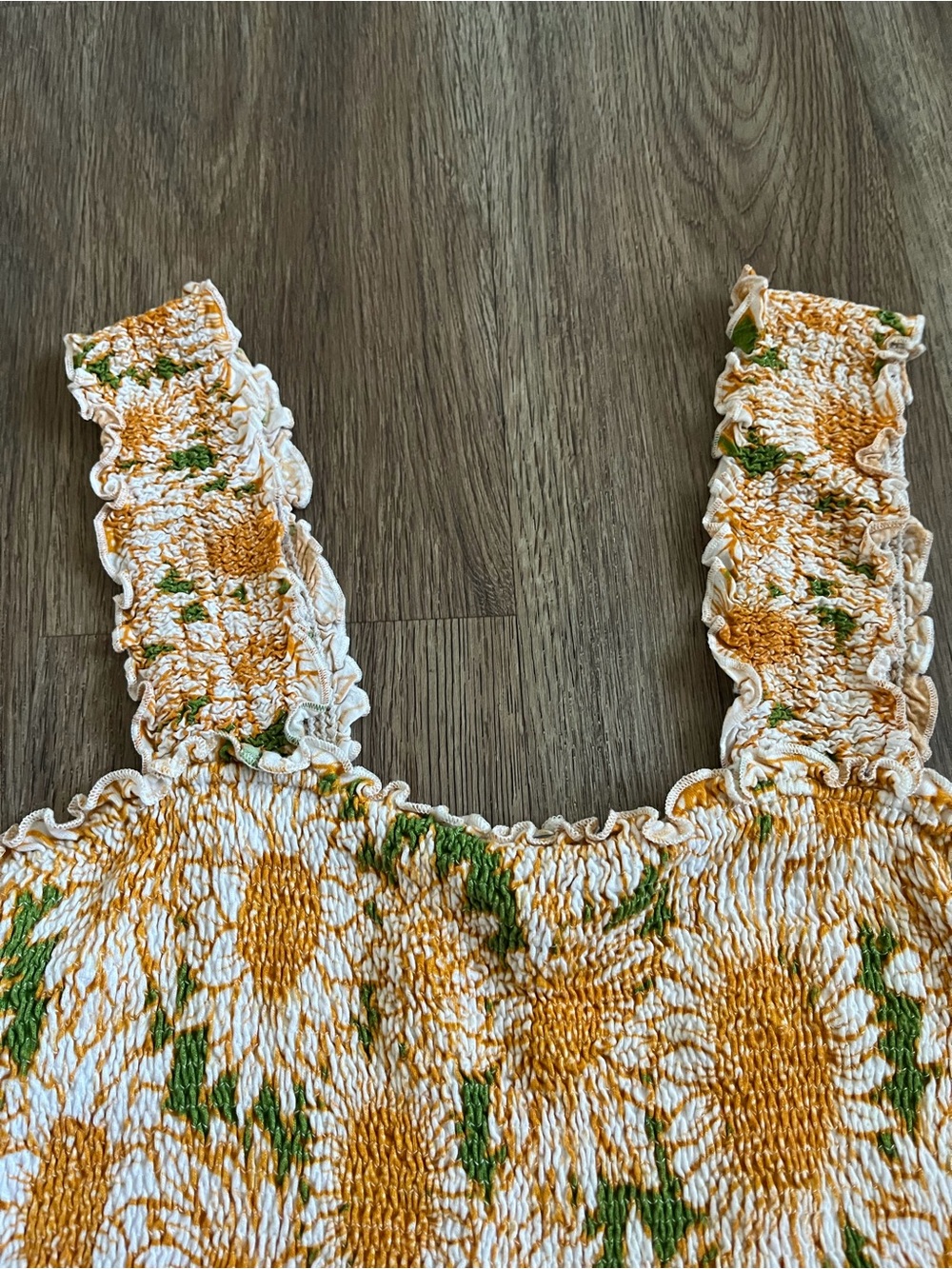 EUC Anthropologie Conditions Apply Katilia smocked floral tank top - Picture 6 of 9